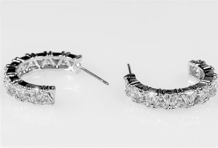 Freya Trillion Cut Hoop Earrings | 4.5ct