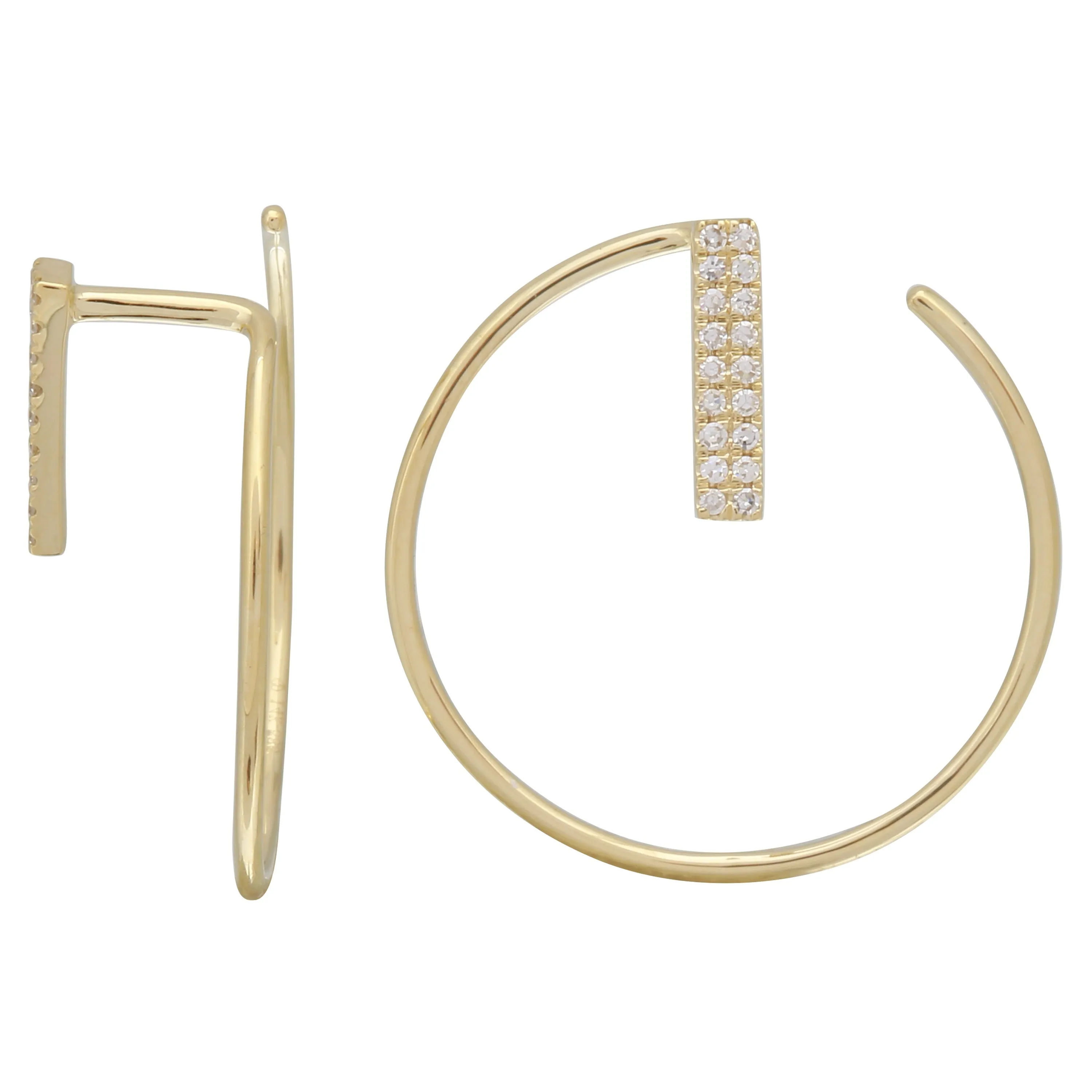 Front Facing Hoop Threader Earrings