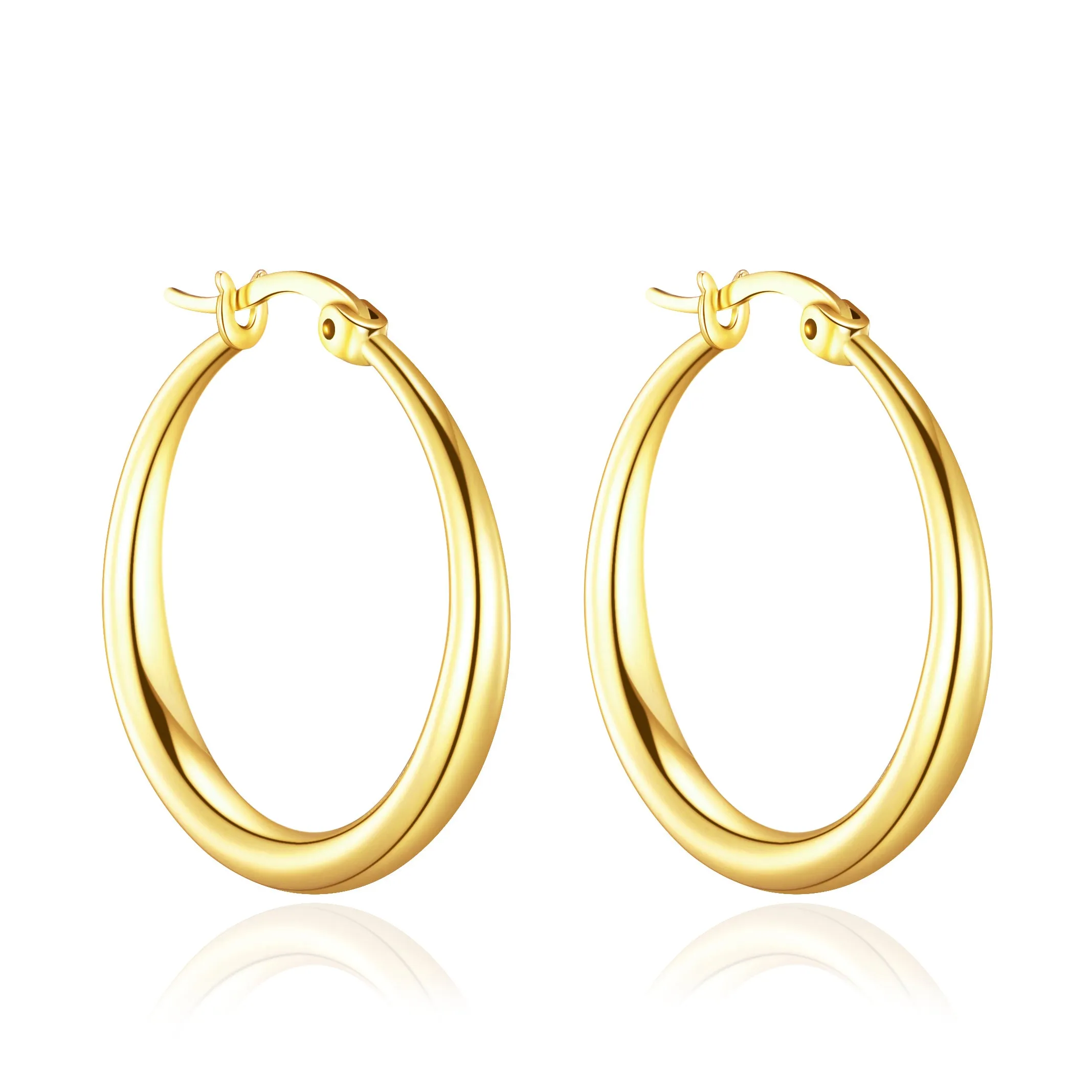 Gold Plated 25mm Hoop Earrings