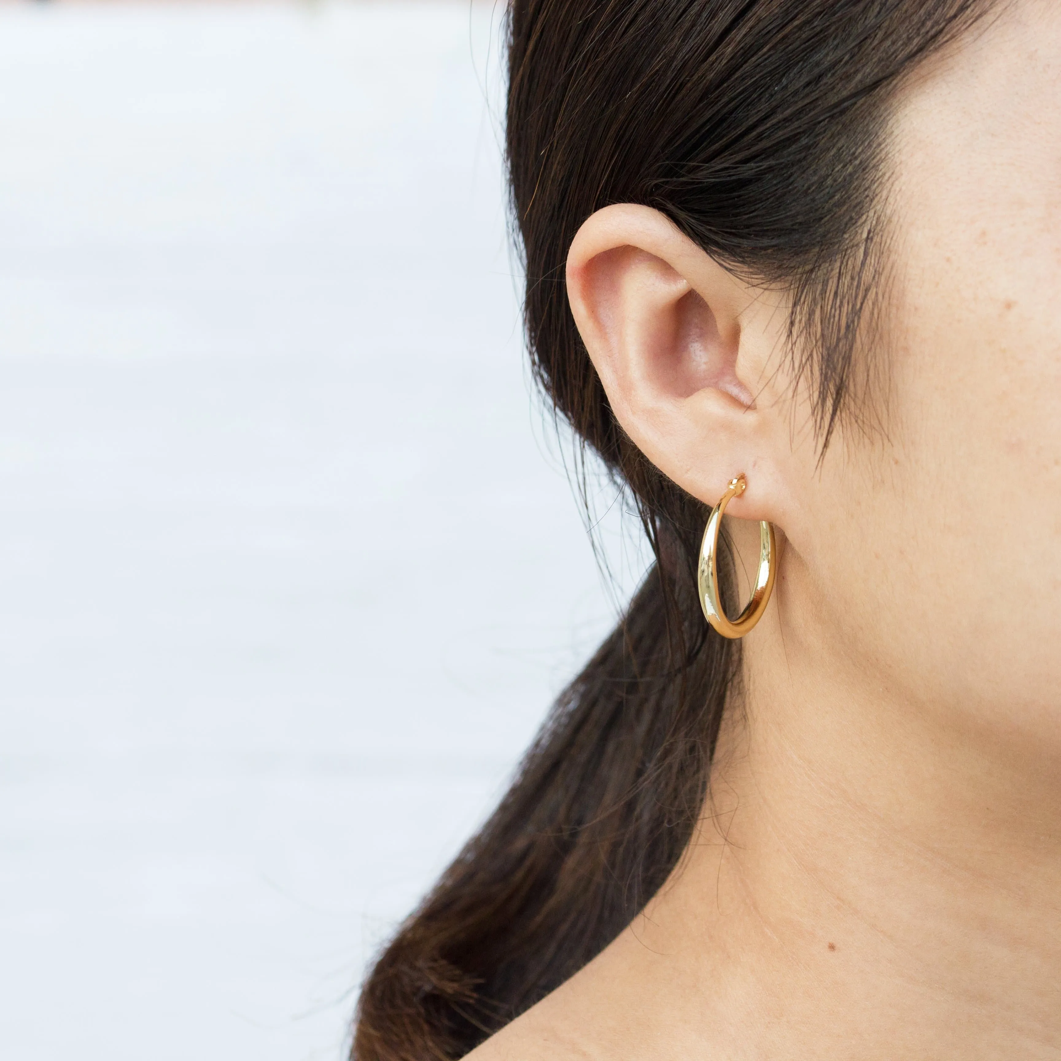 Gold Plated 25mm Hoop Earrings