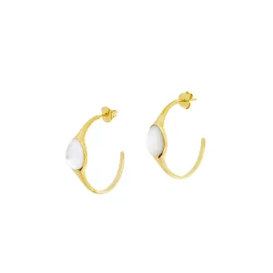 Gold Vermeil & Mother of Pearl Hoop Earrings