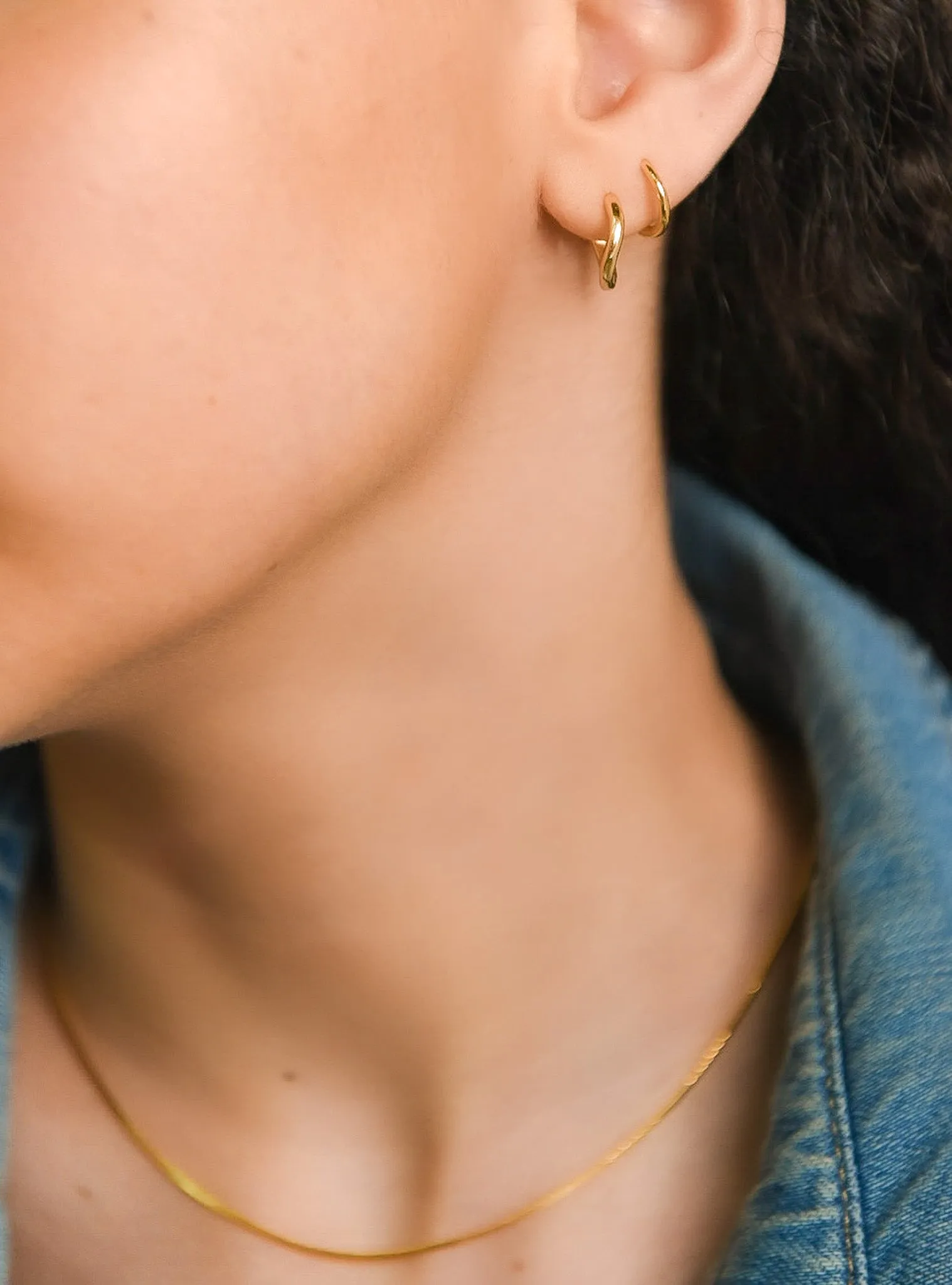 Golden Clicker Hoop Earrings