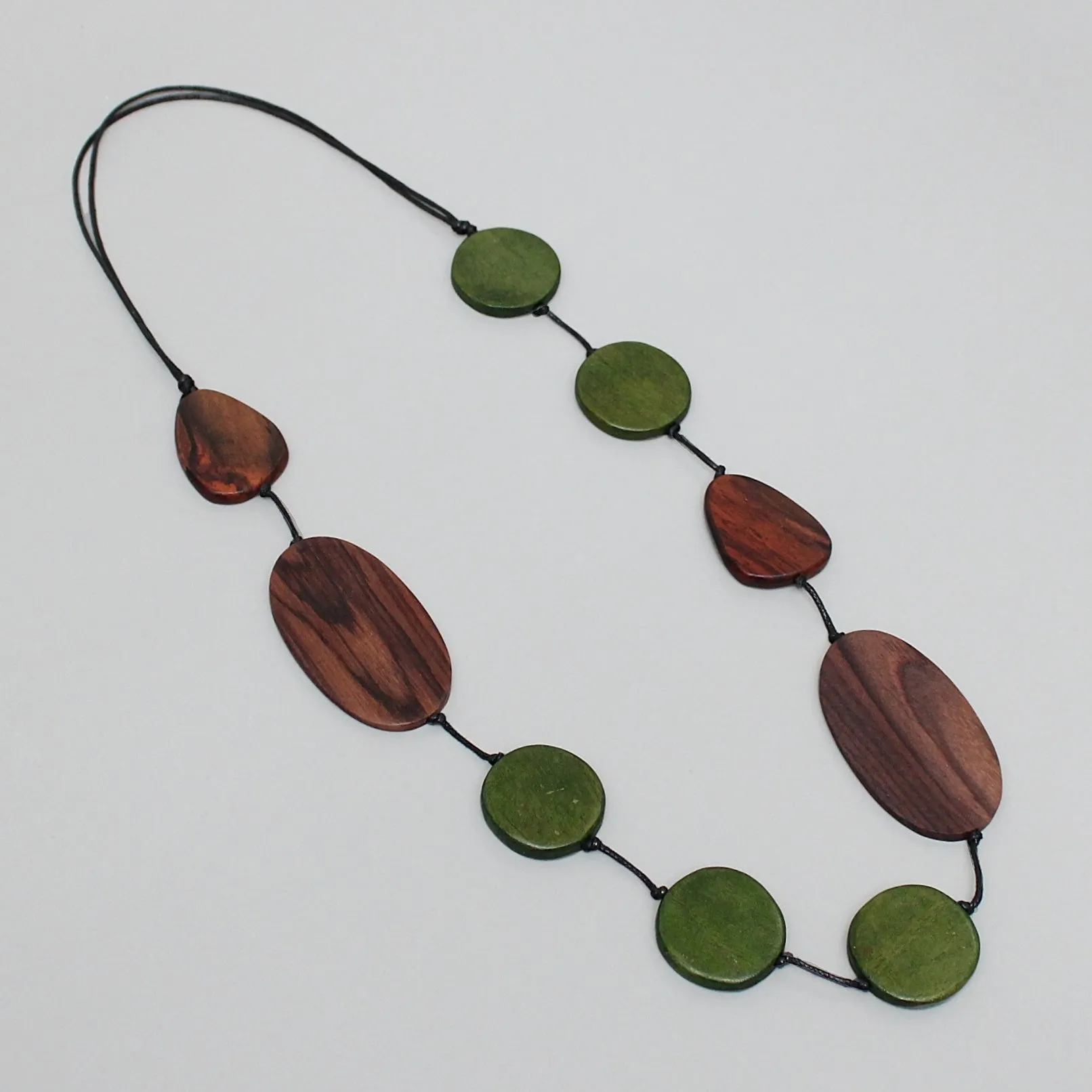 Green and Wood Emory Necklace