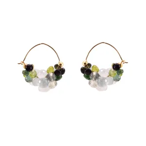 Green Tourmaline Cloud Hoops