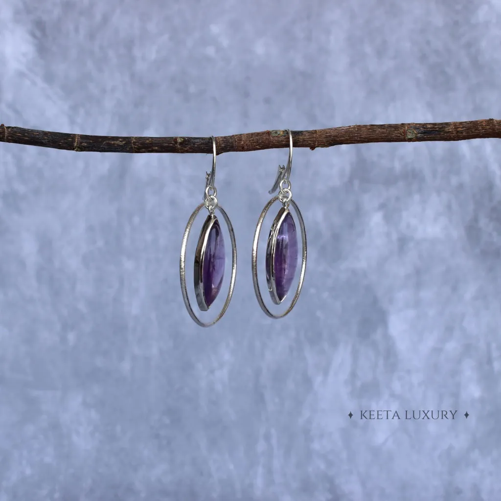 Hoop Glimmers - Amethyst Earrings