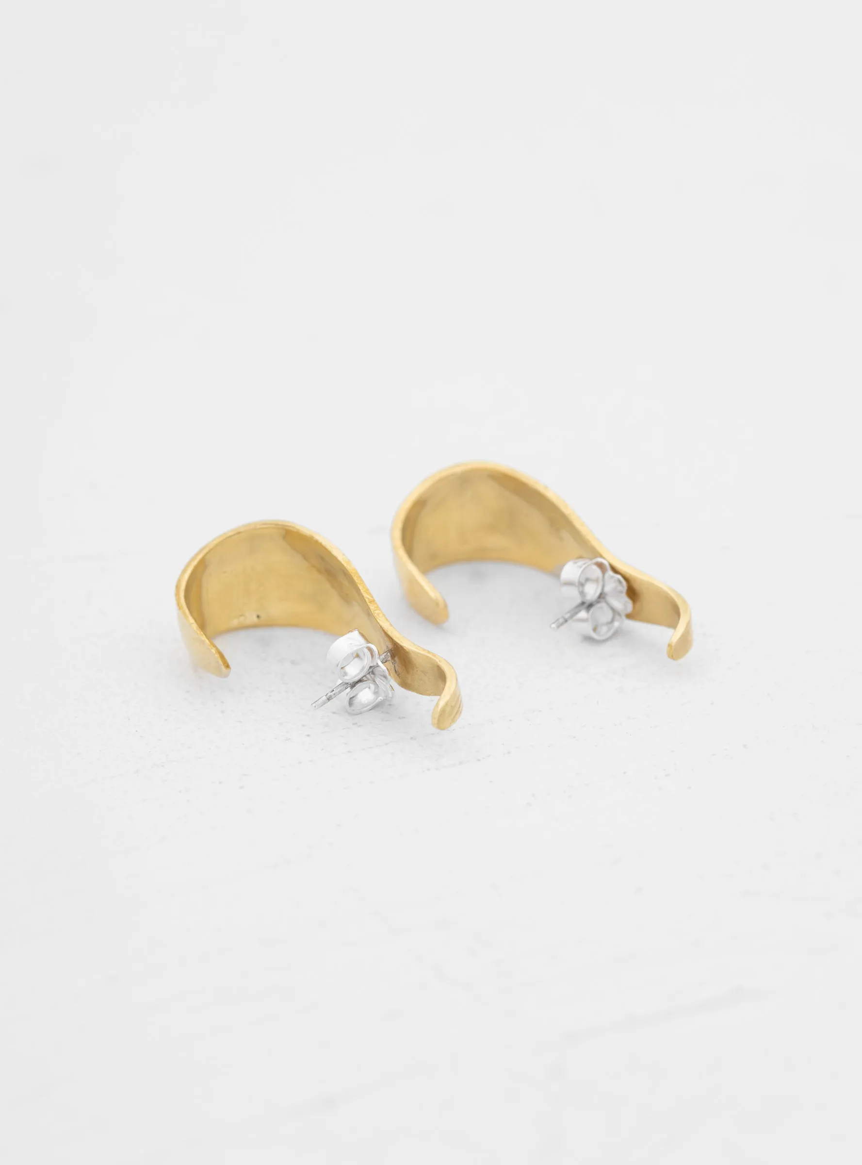 Husk Hoop Earrings Brass