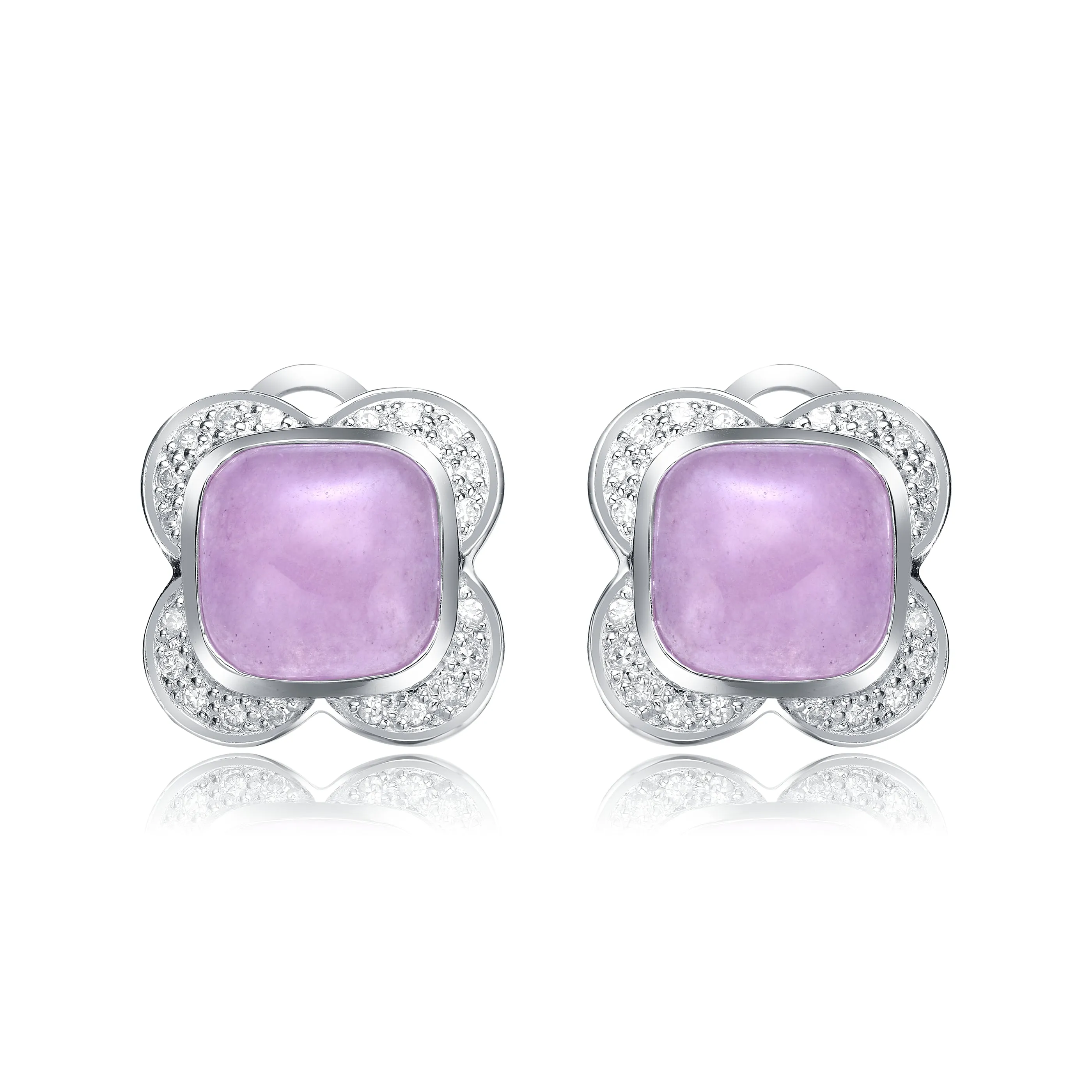 Jeanne Flower Violet Earrings