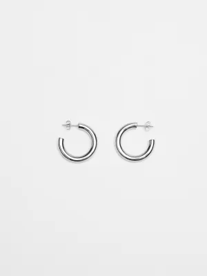 Mini Silver Hollow Hoops