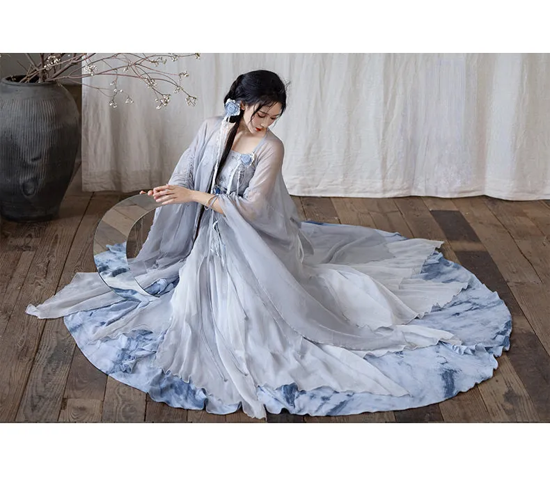 Modern Hanfu Collection | Daily outerwear, tie-dye skirt, irregular skirt, fairy elements