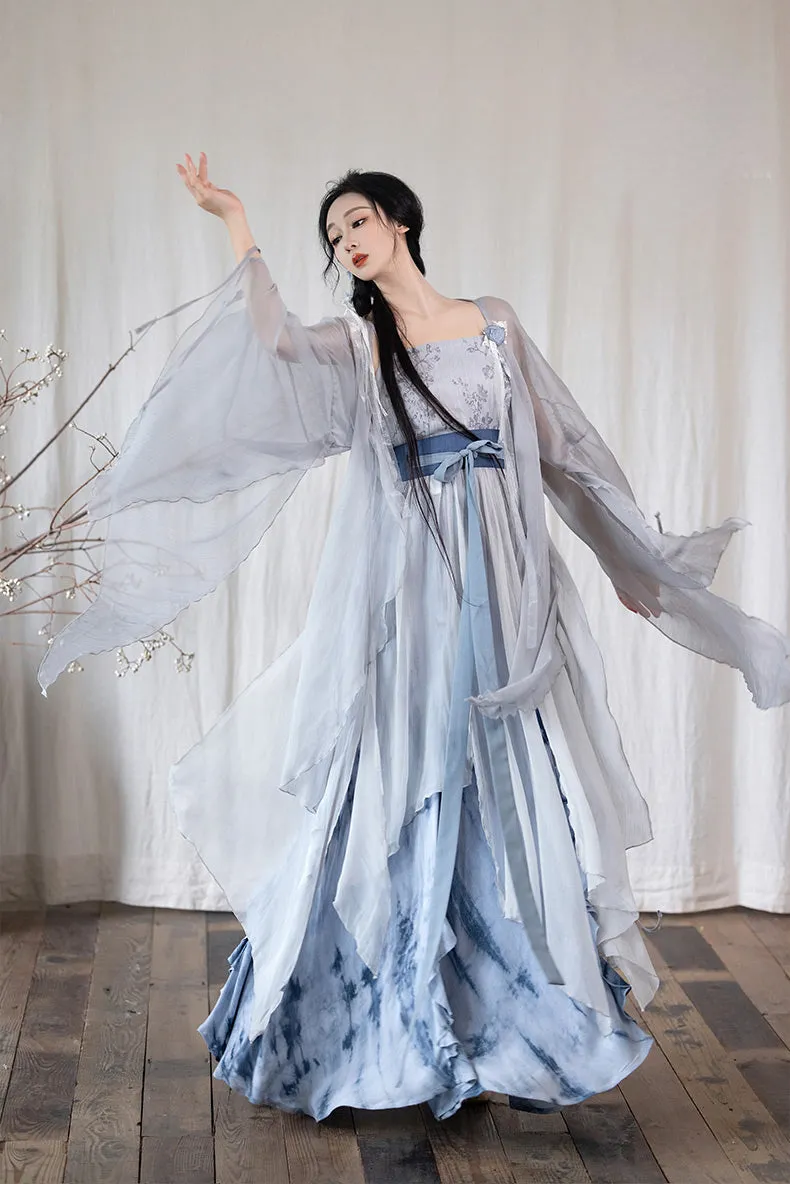 Modern Hanfu Collection | Daily outerwear, tie-dye skirt, irregular skirt, fairy elements