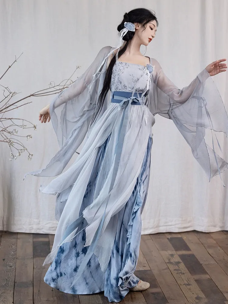 Modern Hanfu Collection | Daily outerwear, tie-dye skirt, irregular skirt, fairy elements