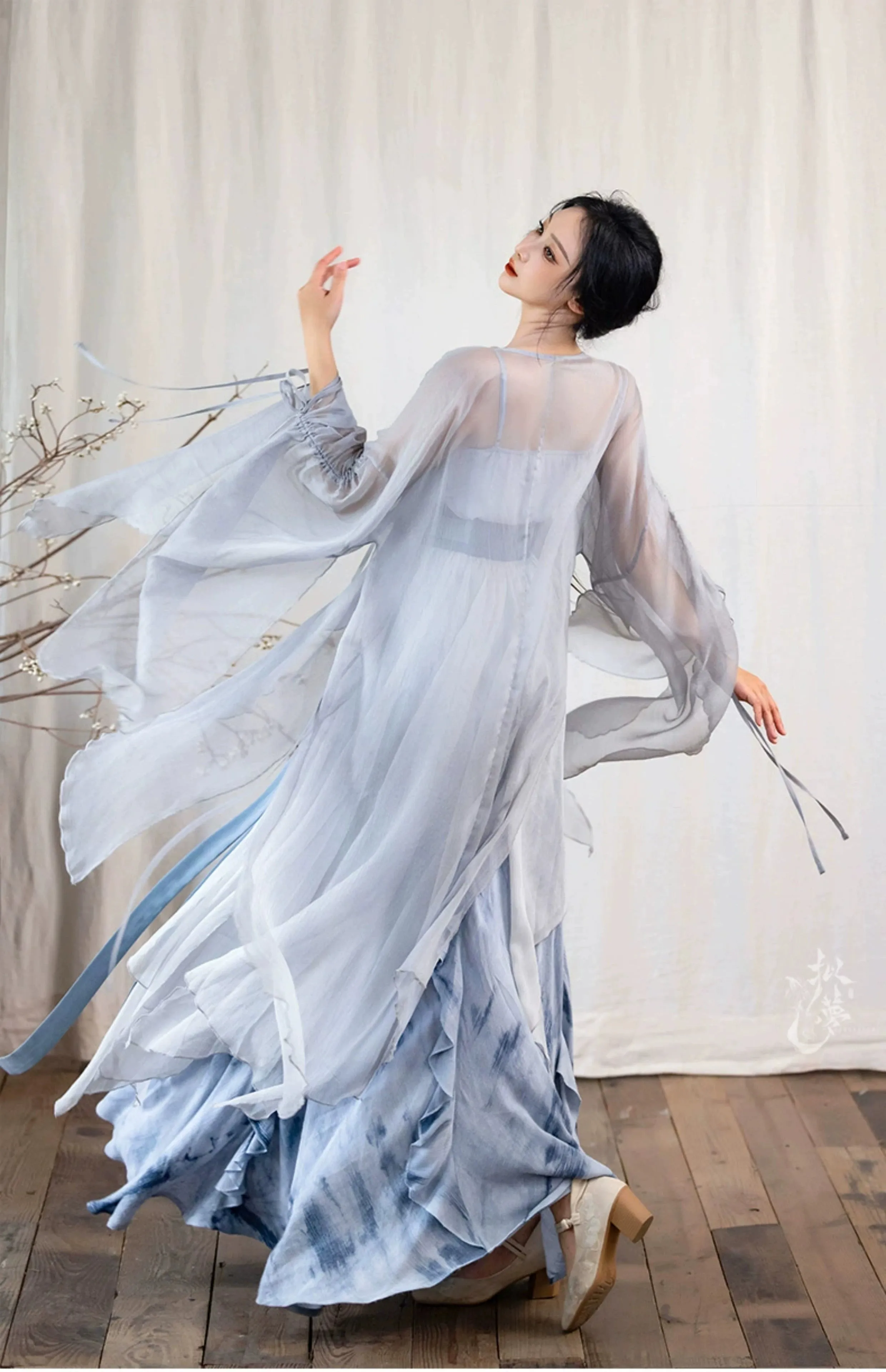 Modern Hanfu Collection | Daily outerwear, tie-dye skirt, irregular skirt, fairy elements