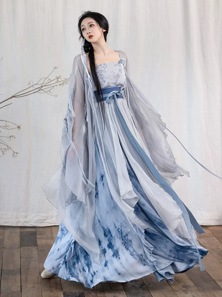 Modern Hanfu Collection | Daily outerwear, tie-dye skirt, irregular skirt, fairy elements