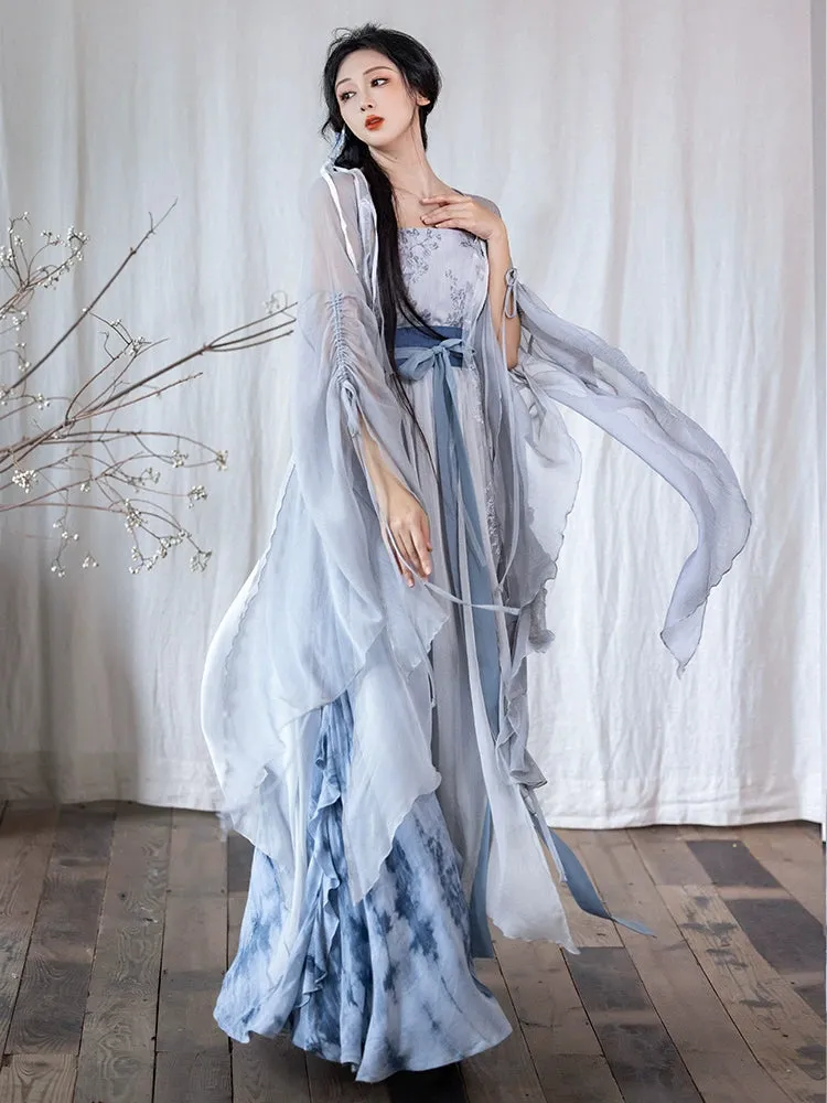 Modern Hanfu Collection | Daily outerwear, tie-dye skirt, irregular skirt, fairy elements