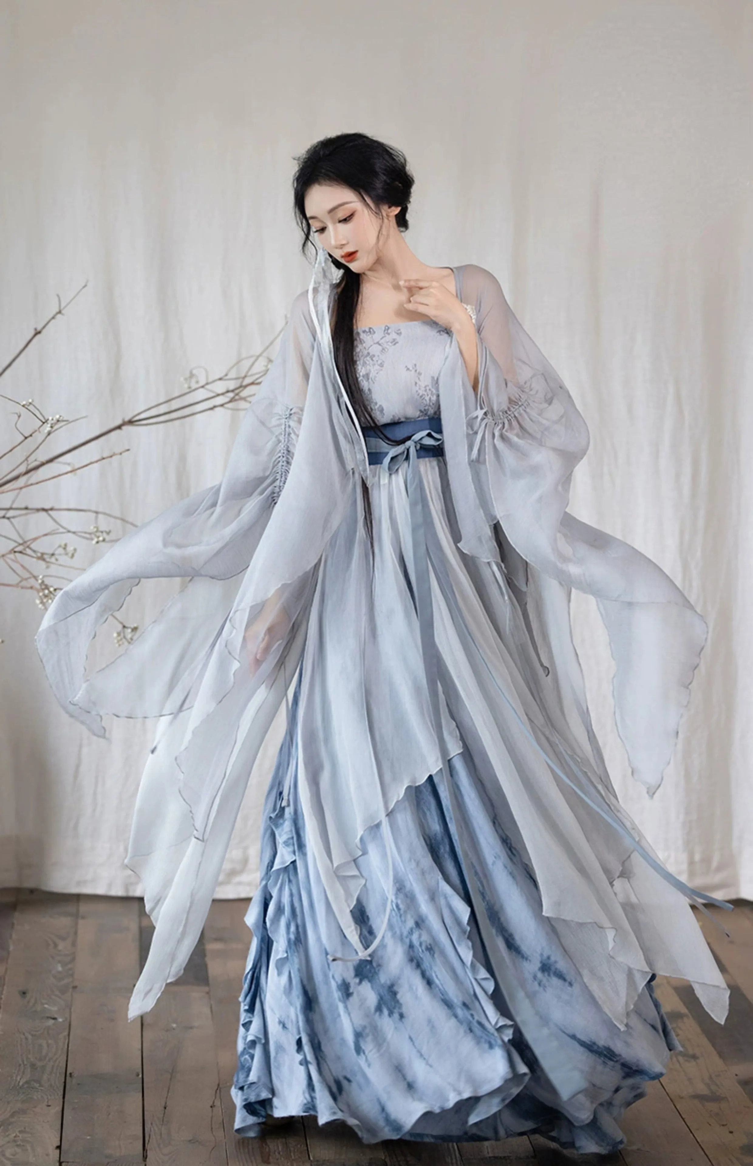 Modern Hanfu Collection | Daily outerwear, tie-dye skirt, irregular skirt, fairy elements