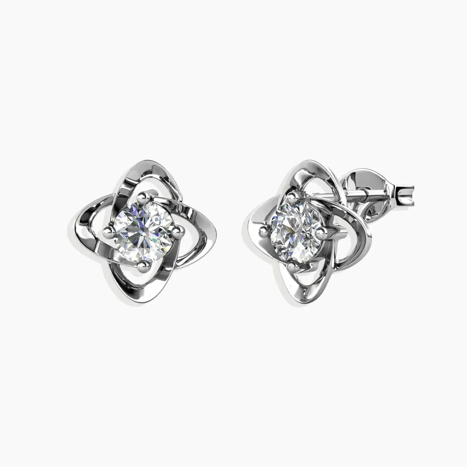 Moissanite 1ct. Galaxy Stud Earrings in Sterling Silver