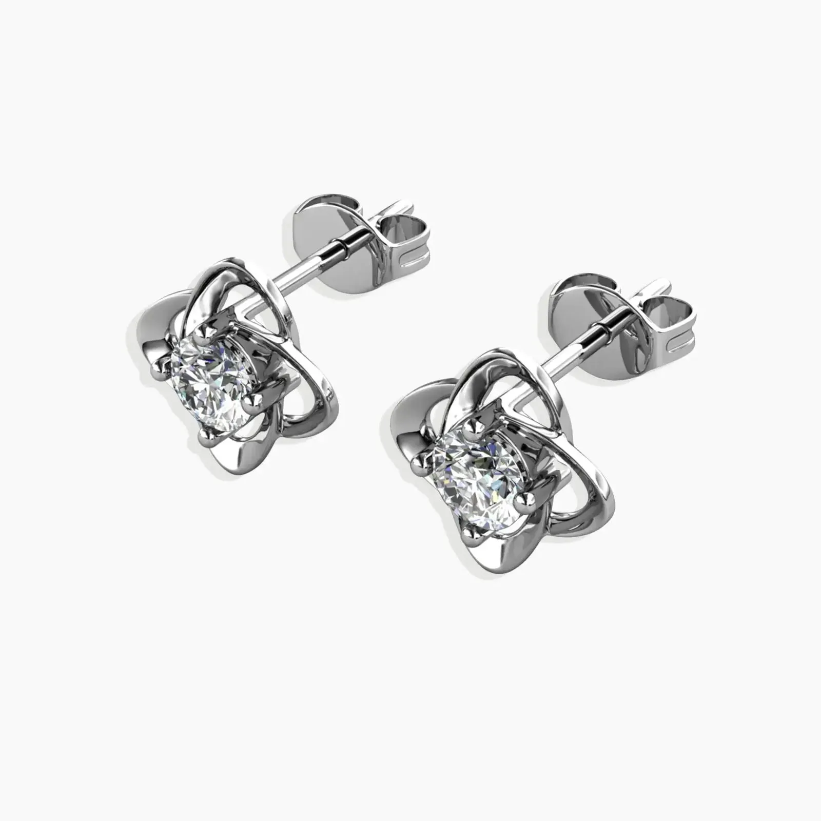 Moissanite 1ct. Galaxy Stud Earrings in Sterling Silver