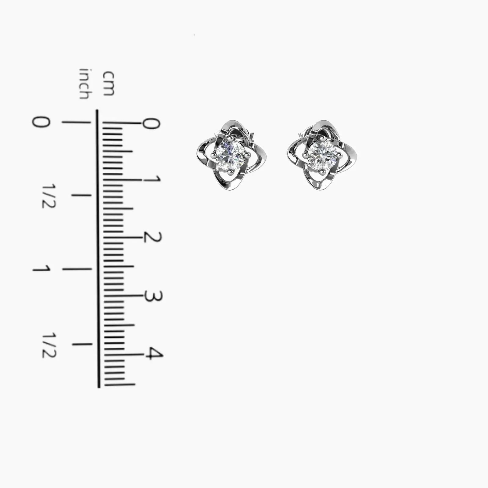 Moissanite 1ct. Galaxy Stud Earrings in Sterling Silver