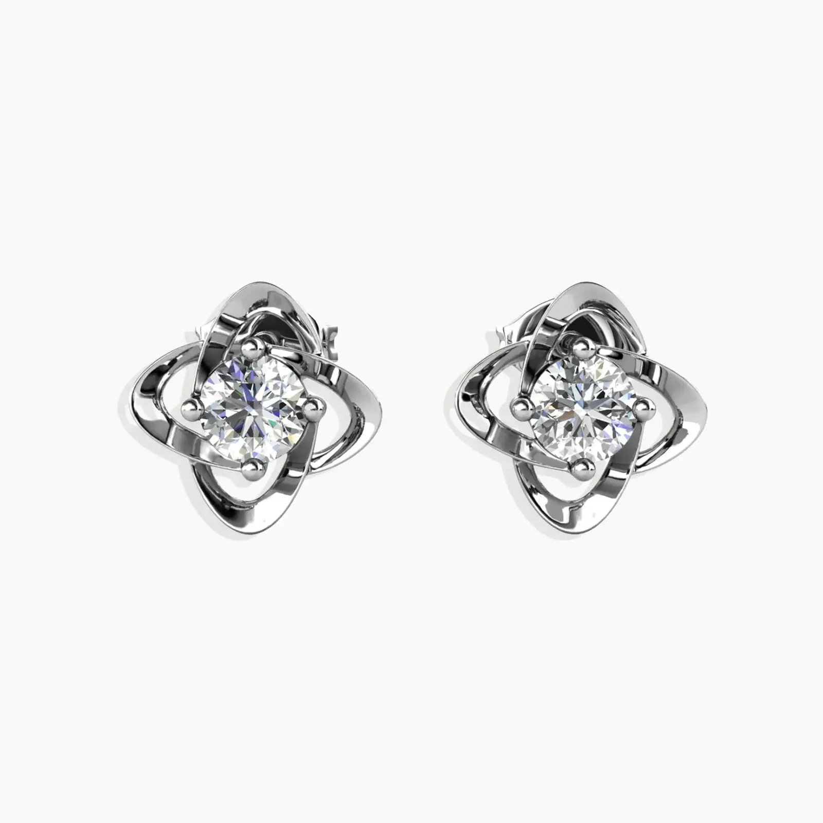 Moissanite 1ct. Galaxy Stud Earrings in Sterling Silver