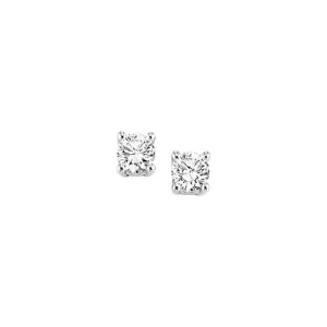 Mountz Collection 1/10CTW 4-Prong Diamond Stud Earrings in 14K White Gold