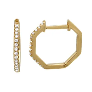 Octagon Huggie Hoops