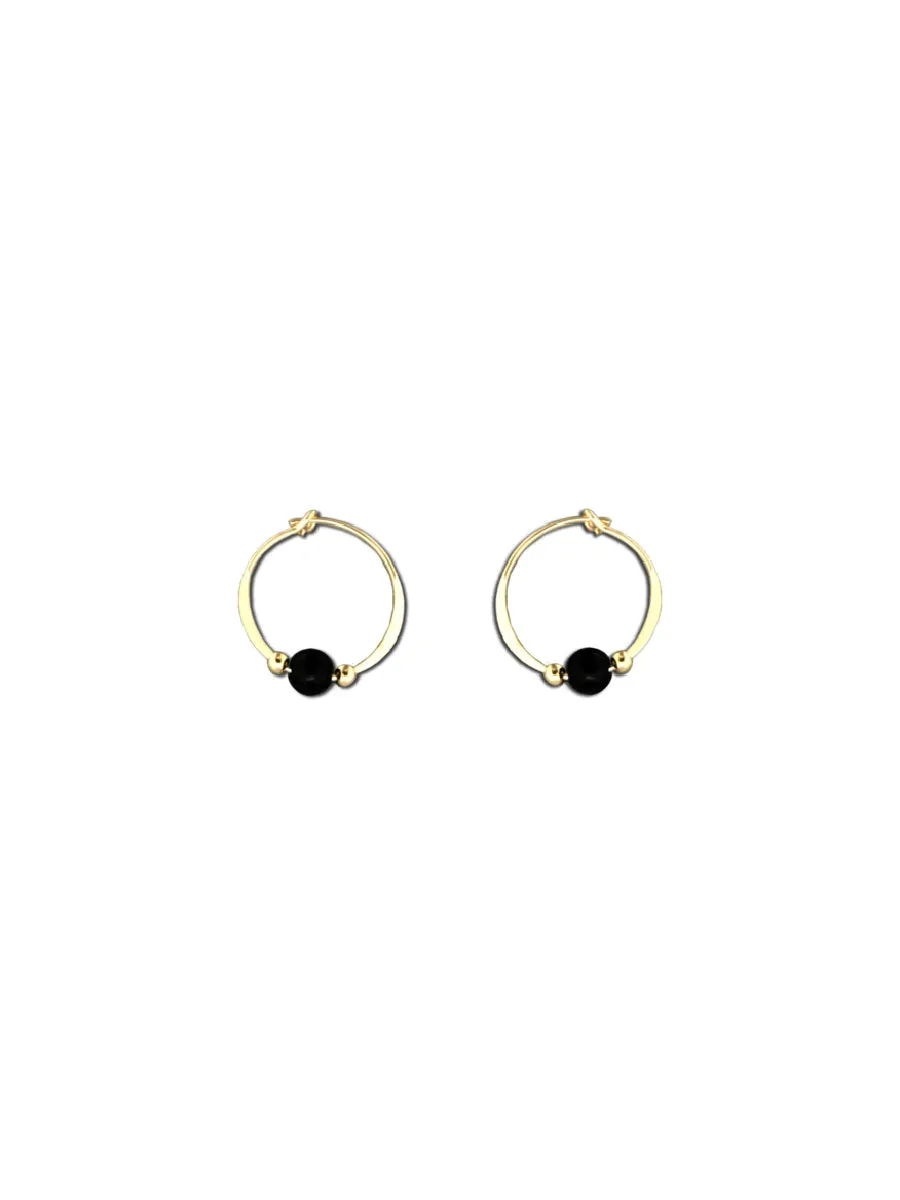 Onyx Beaded Hoops