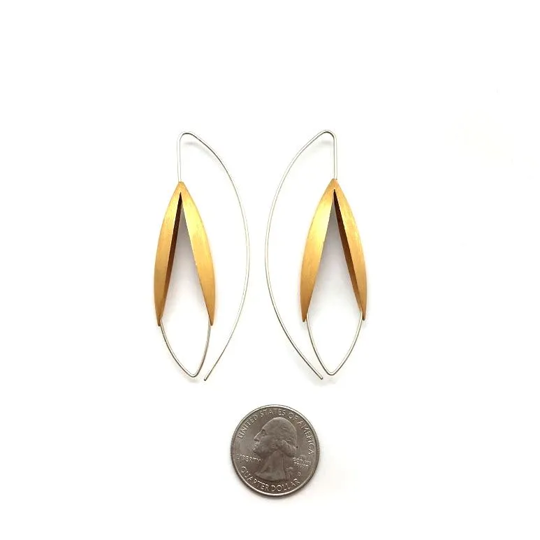 Open Gold Petal Earrings