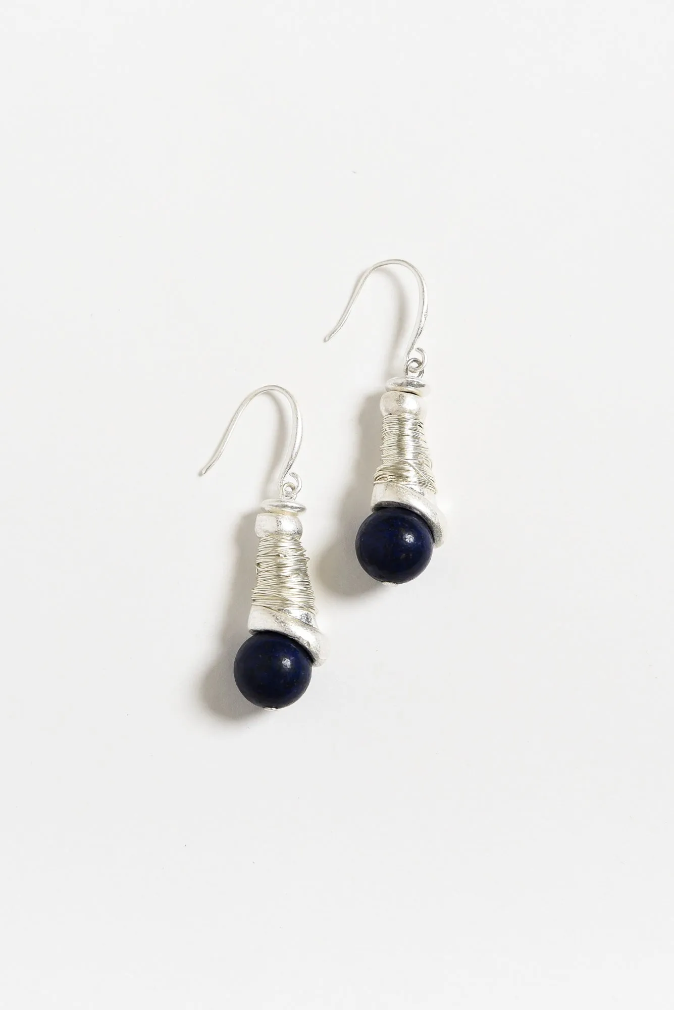 Ovolo Blue Ball Drop Earrings