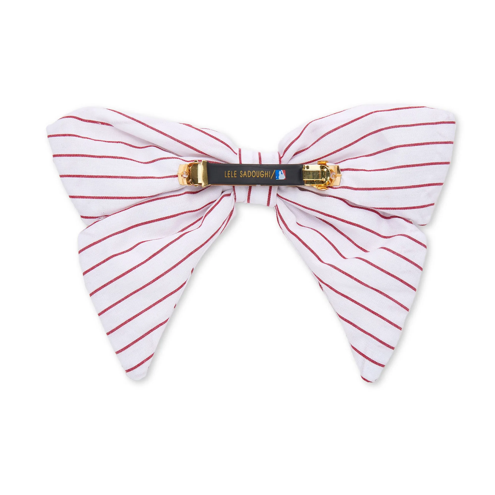 PHILADELPHIA PHILLIES LELE SADOUGHI / MLB STRIPE RED BOW BARRETTE