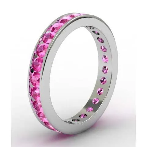 Pink Sapphire Eternity Ring in Channel Setting