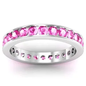 Pink Sapphire Eternity Ring in Channel Setting