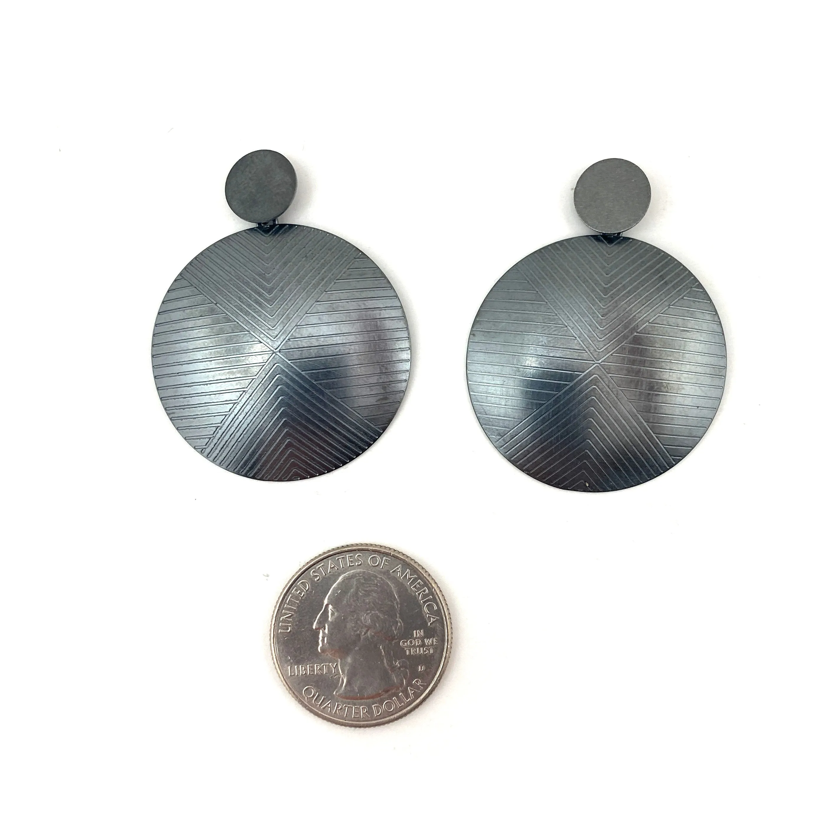 Round Oxidized Sterling Silver Posts