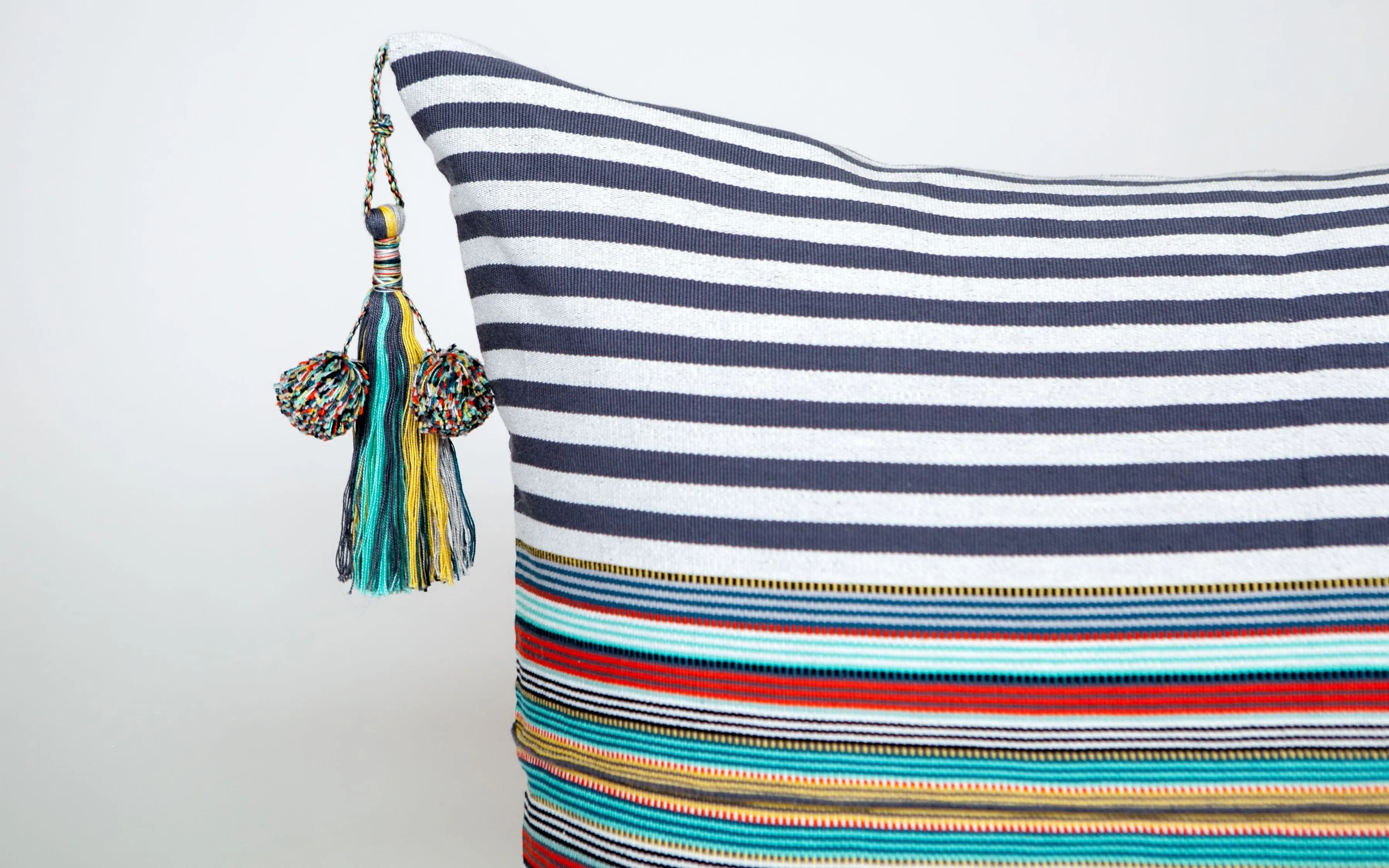 SanCri Gray Stripe Pillow