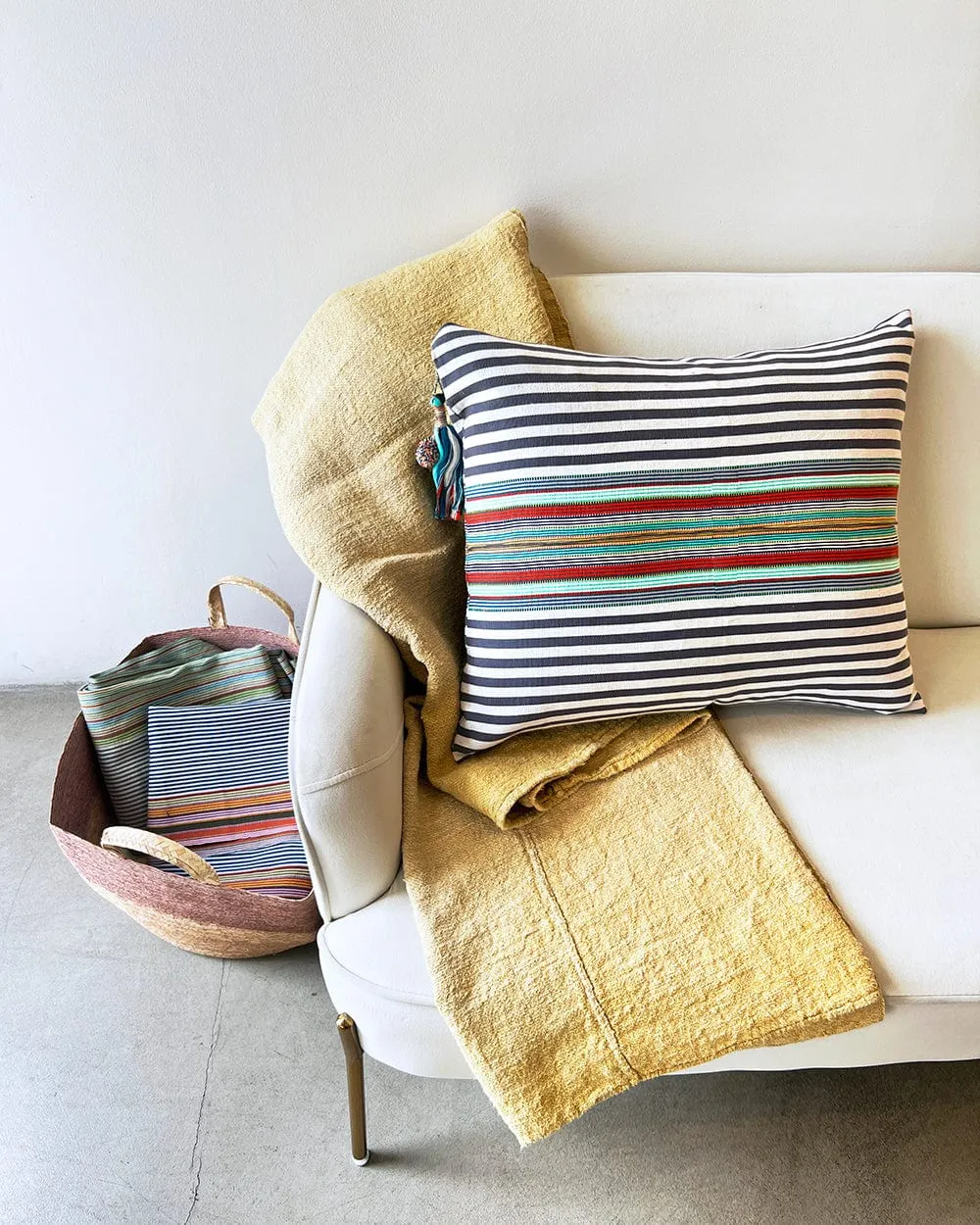 SanCri Gray Stripe Pillow