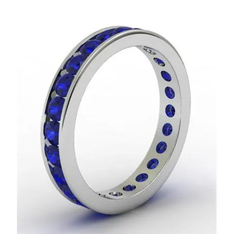 Sapphire Eternity Band in Channel Setting