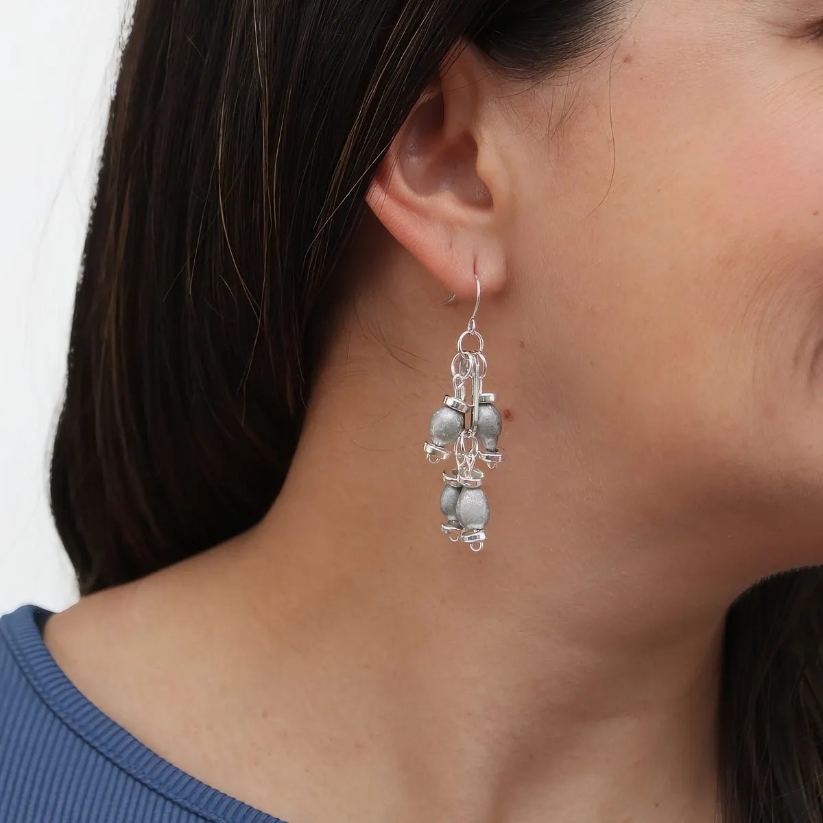 Silver Lunar Cascade Earring