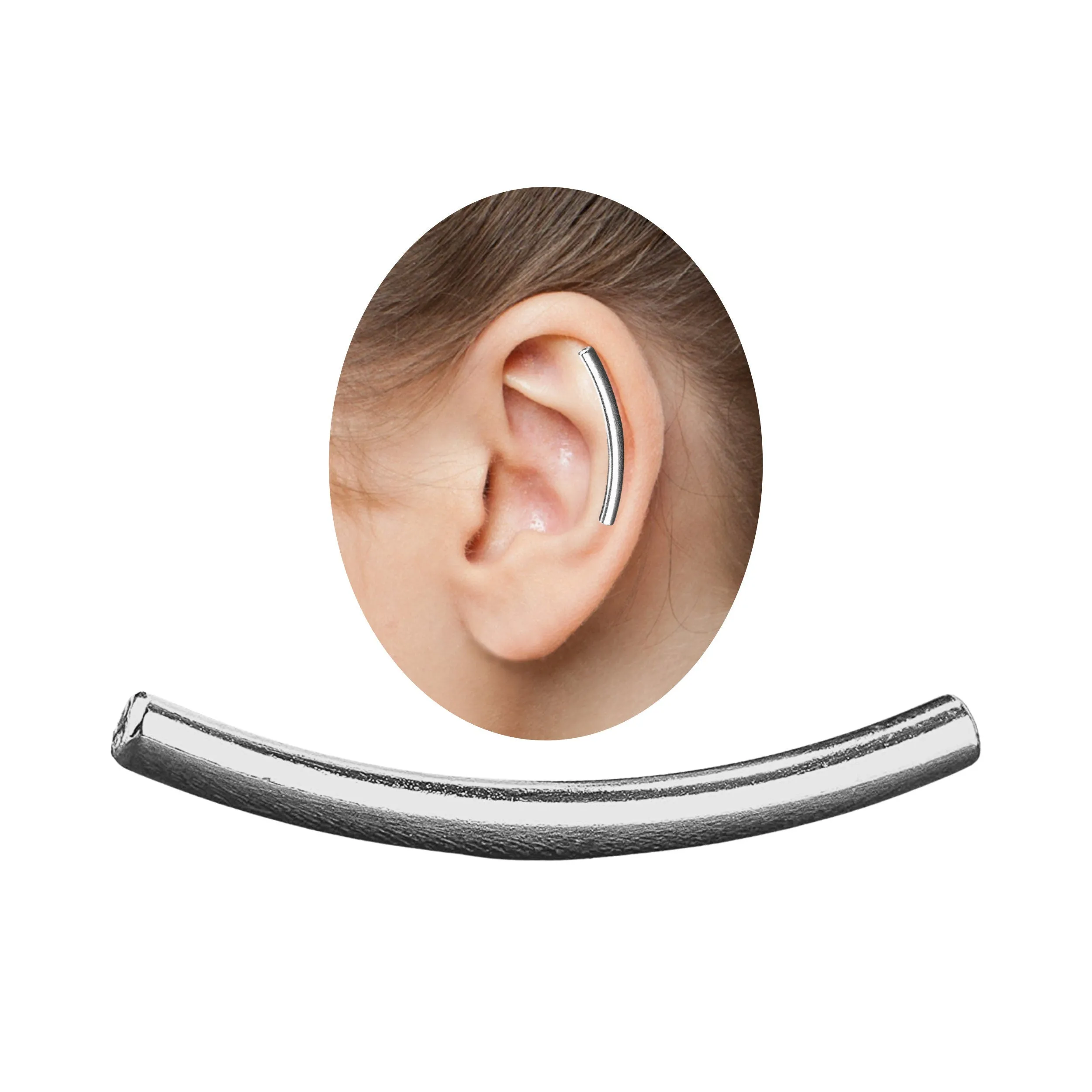 Smooth Cartilage Bar Earring | Sterling Silver