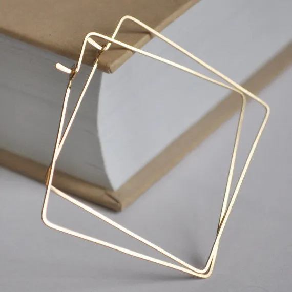 Square Hoop Earrings - Hoops for everyday wear