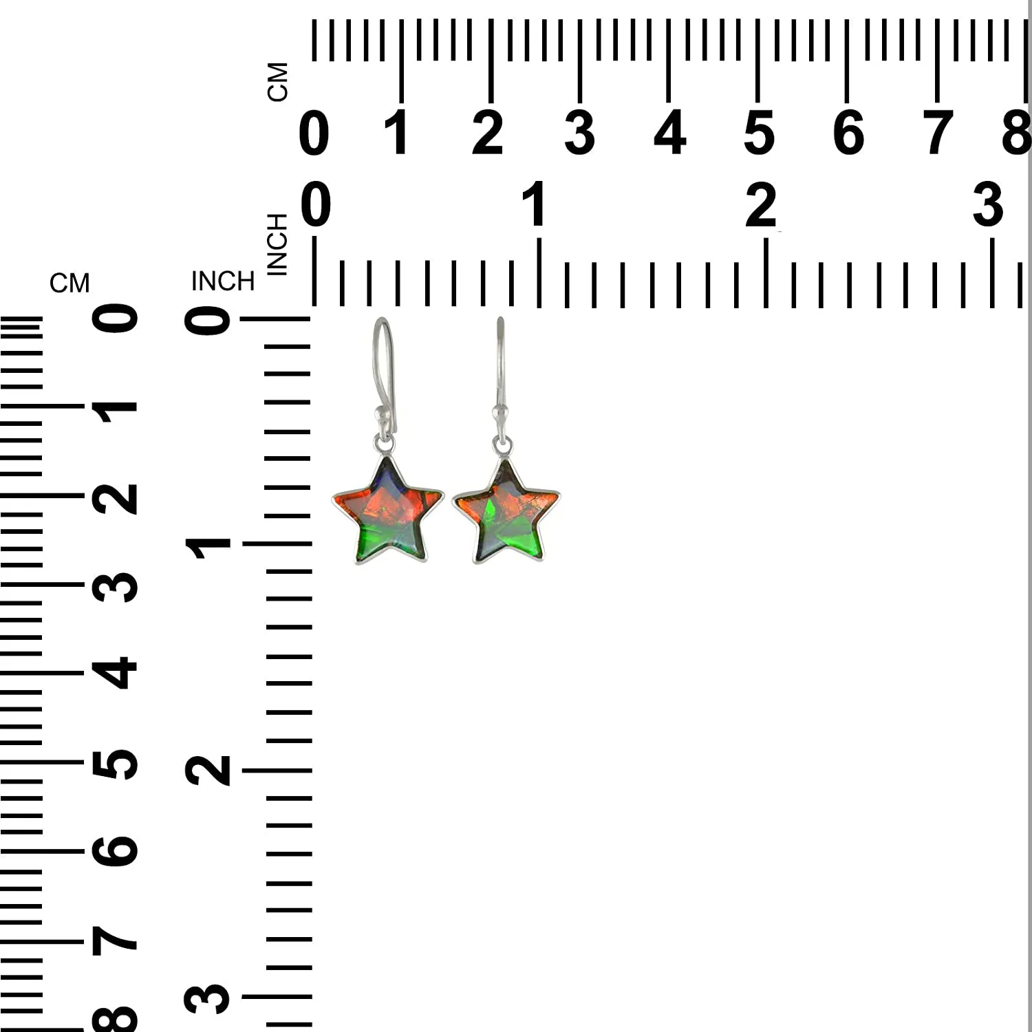 Starborn Ammolite Star Earrings Sterling Silver