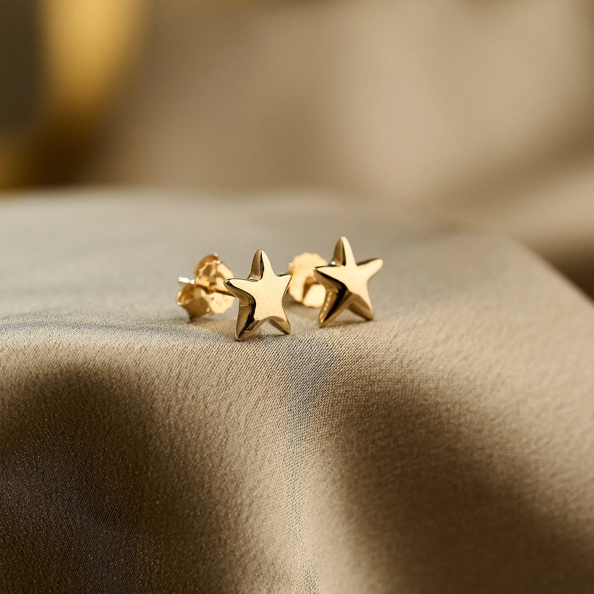 Stardust Solid Gold Stud Earrings