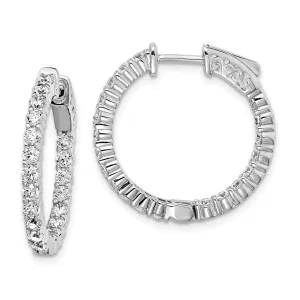 Sterling Silver 40 Stones Round Hoop Earrings