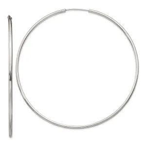 Sterling Silver Endless Hoop Earrings 2mmx80mm