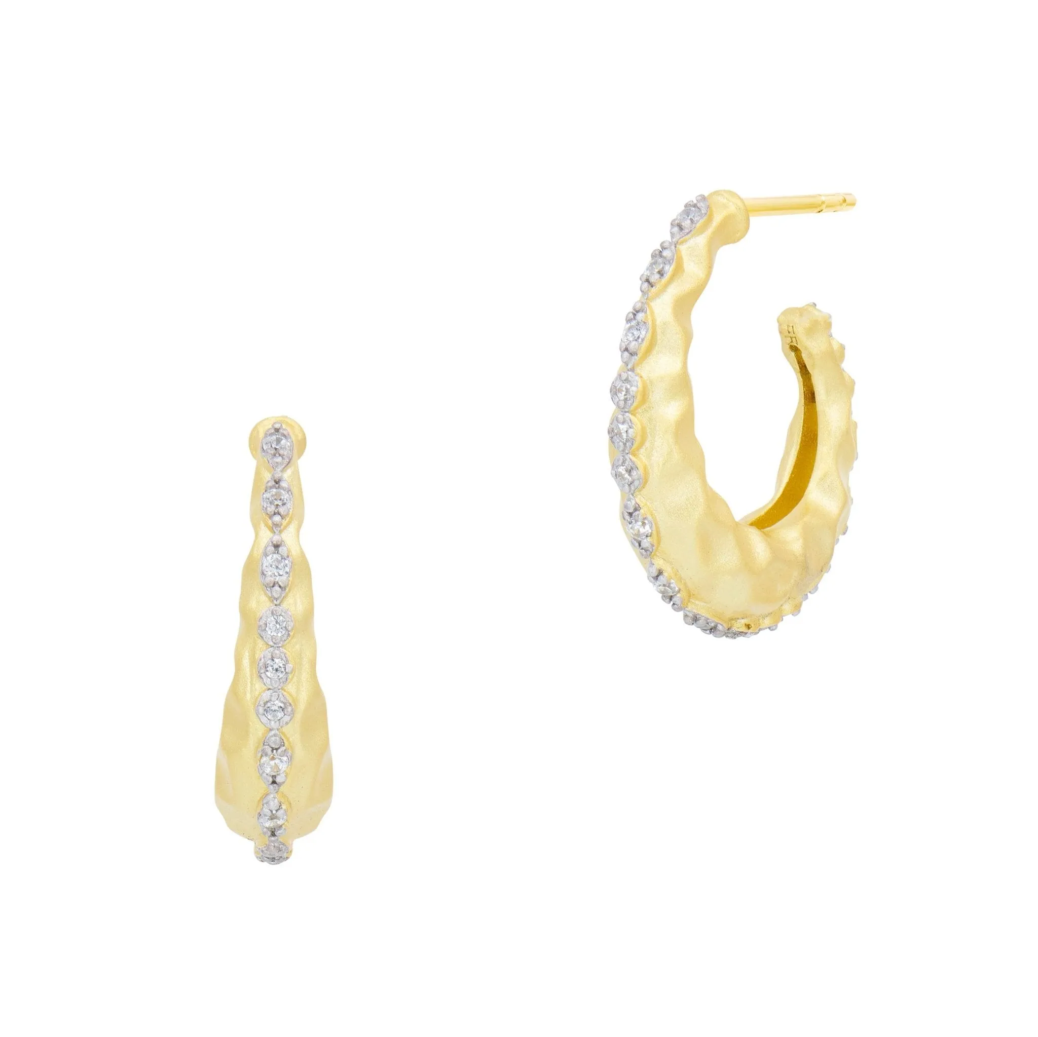 Streets in Bloom Textured Dewdrop Hoop Earrings