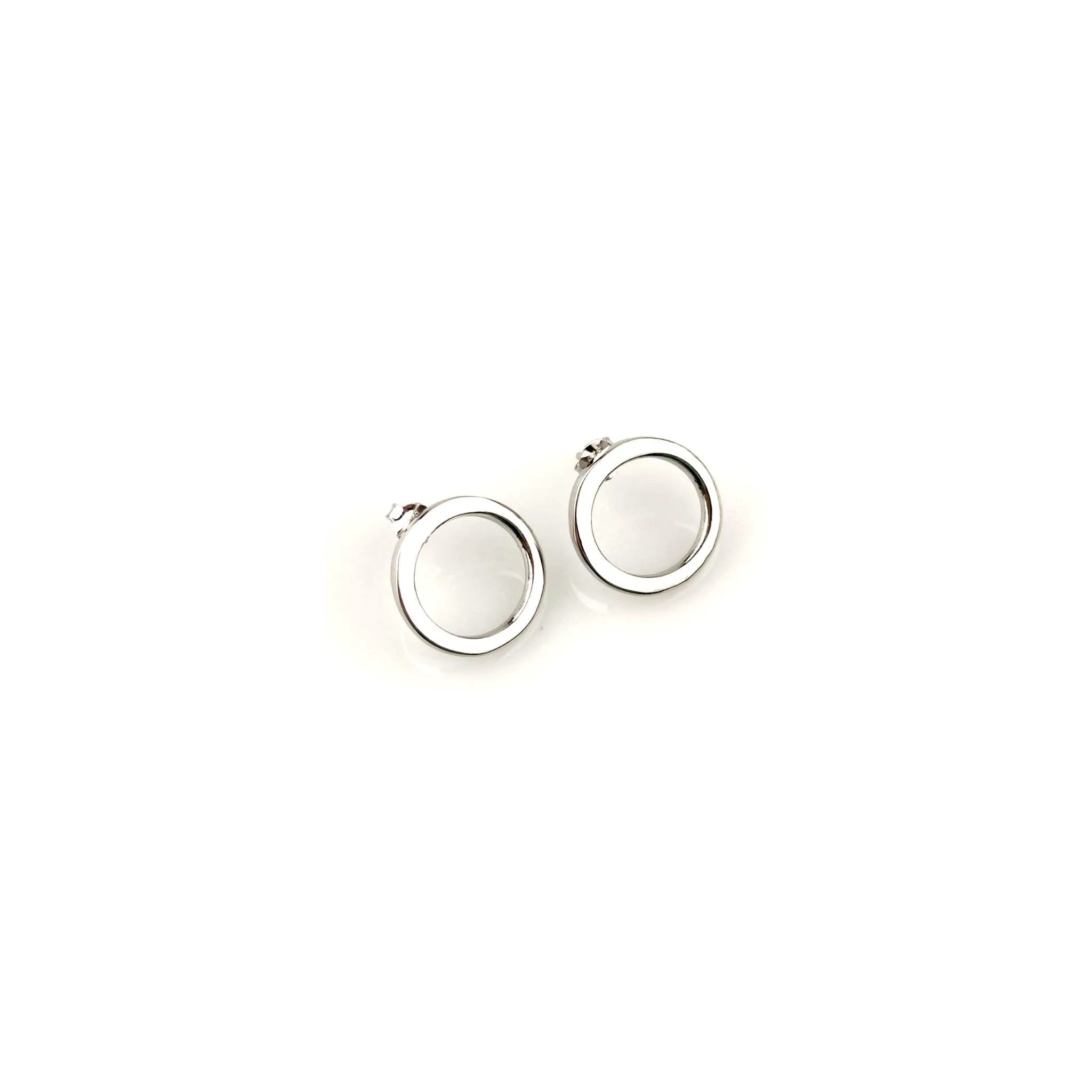 Stud earrings, Round Sterling silver earrings, Dainty Silver earrings