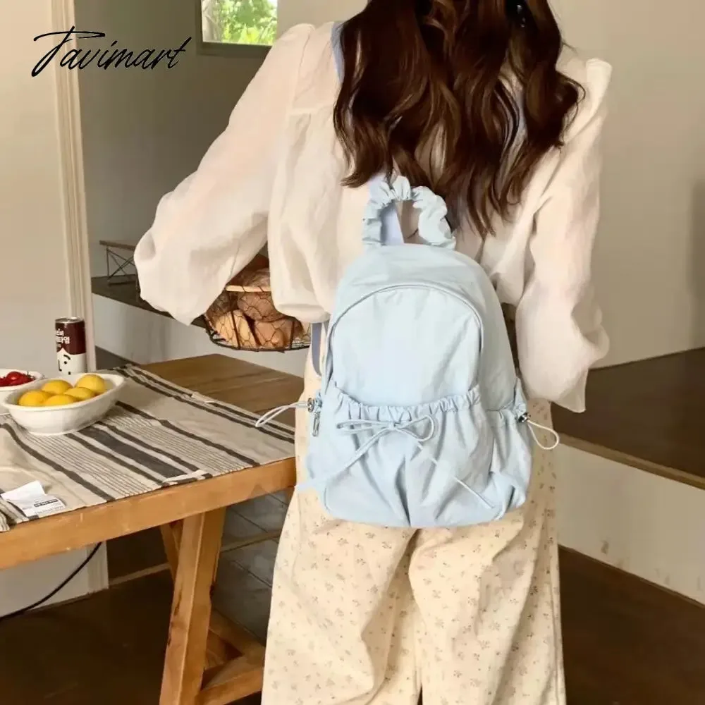 TAVIMART  -  Korean Style Womens Backpack Aesthetic Fashion Elegant Students Small Travel Backpack Lightweight Casual Luxury Female Bag