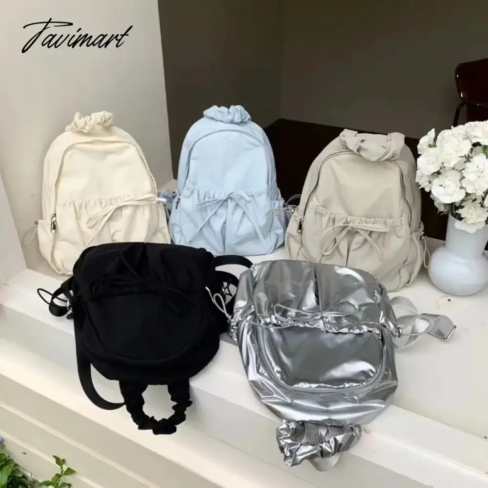 TAVIMART  -  Korean Style Womens Backpack Aesthetic Fashion Elegant Students Small Travel Backpack Lightweight Casual Luxury Female Bag