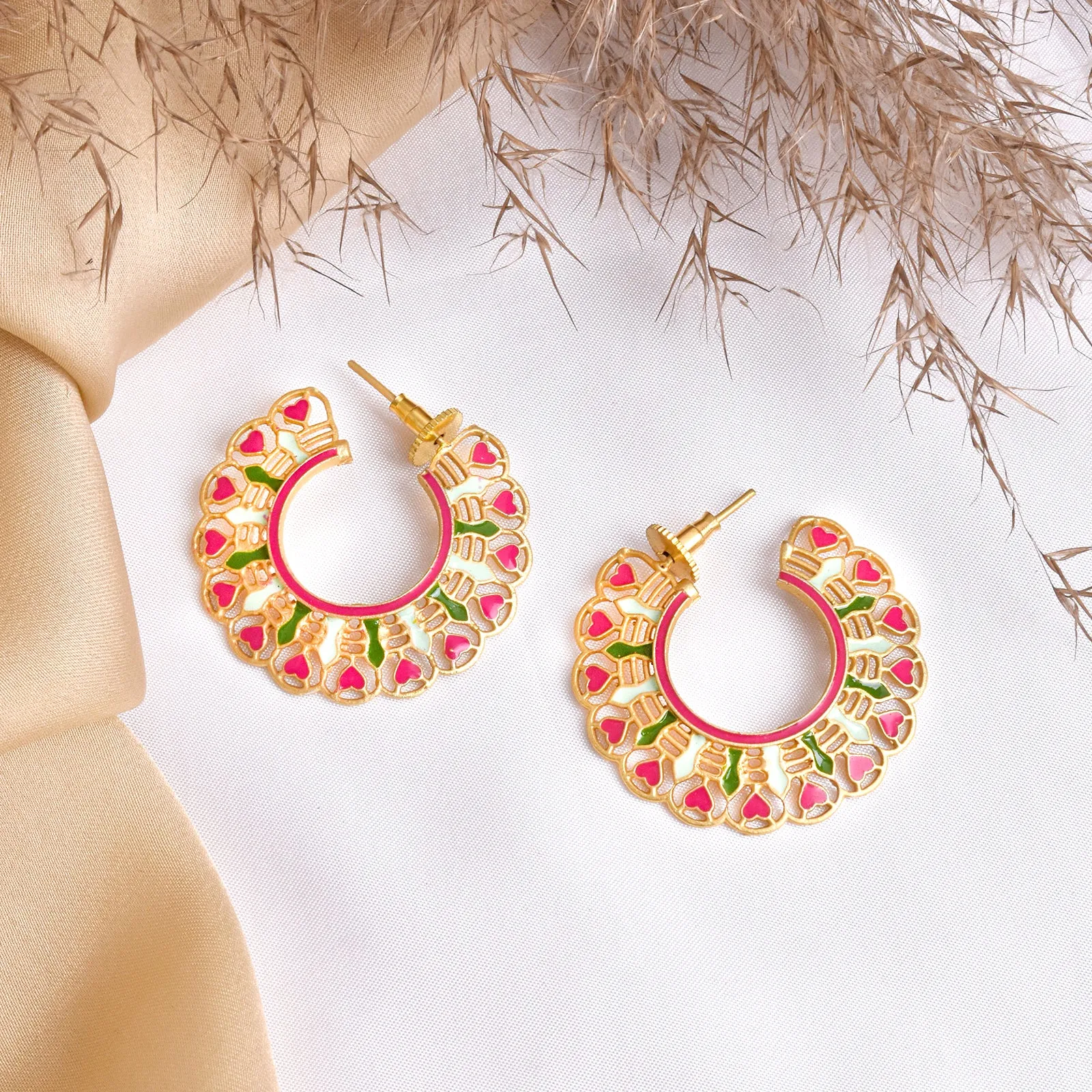 Teejh Aamani Rani Pink Earrings