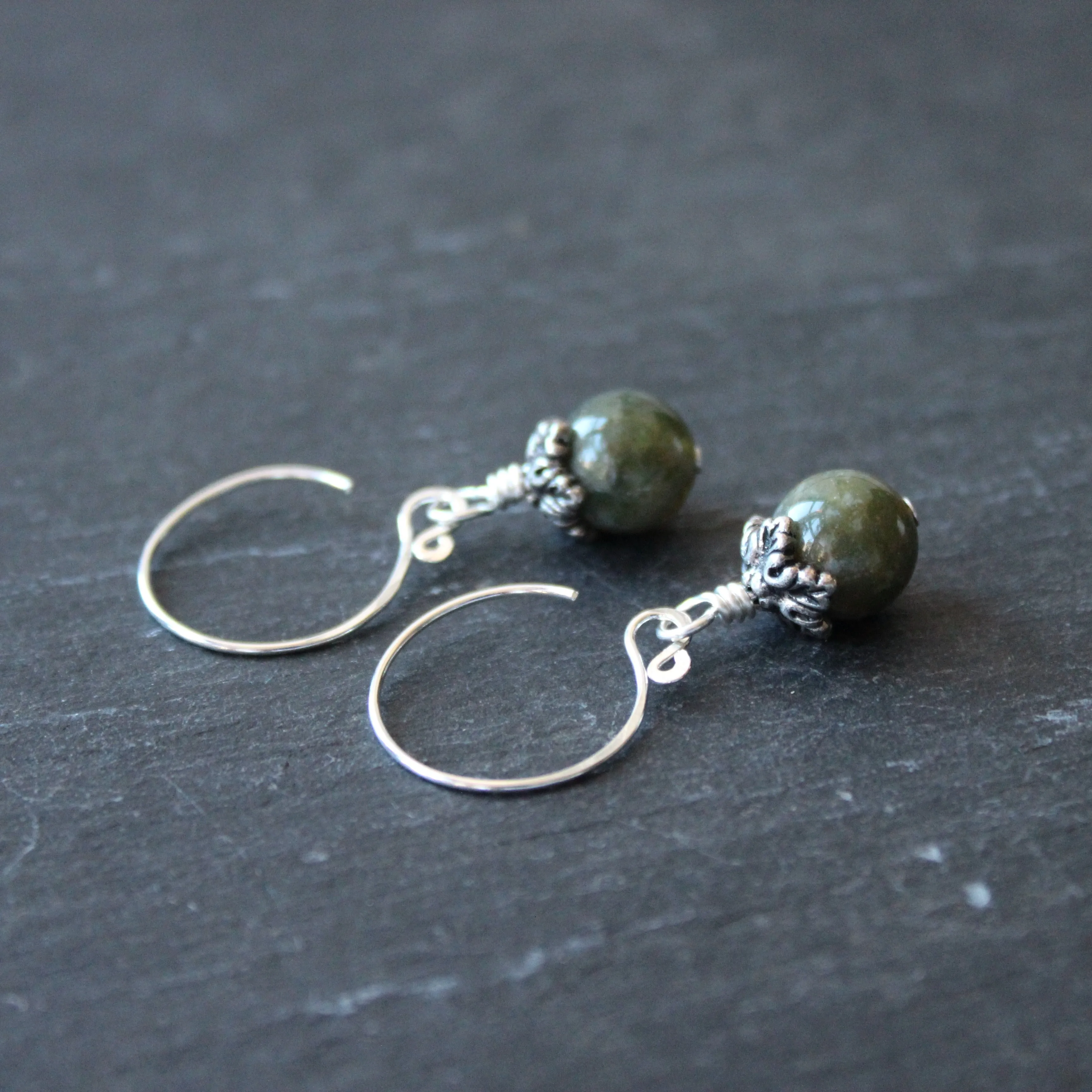 The Greenwood Moss Agate Earrings