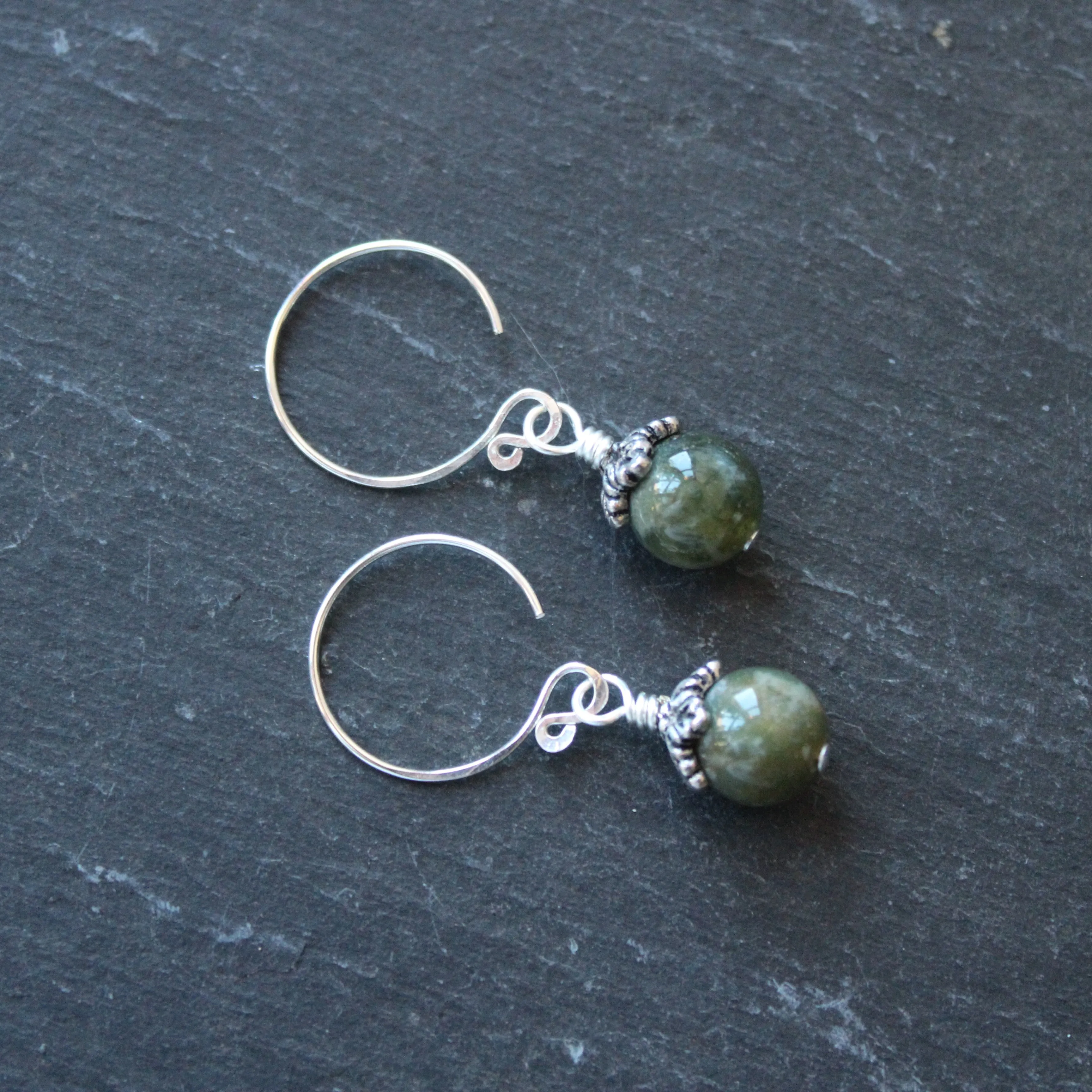 The Greenwood Moss Agate Earrings