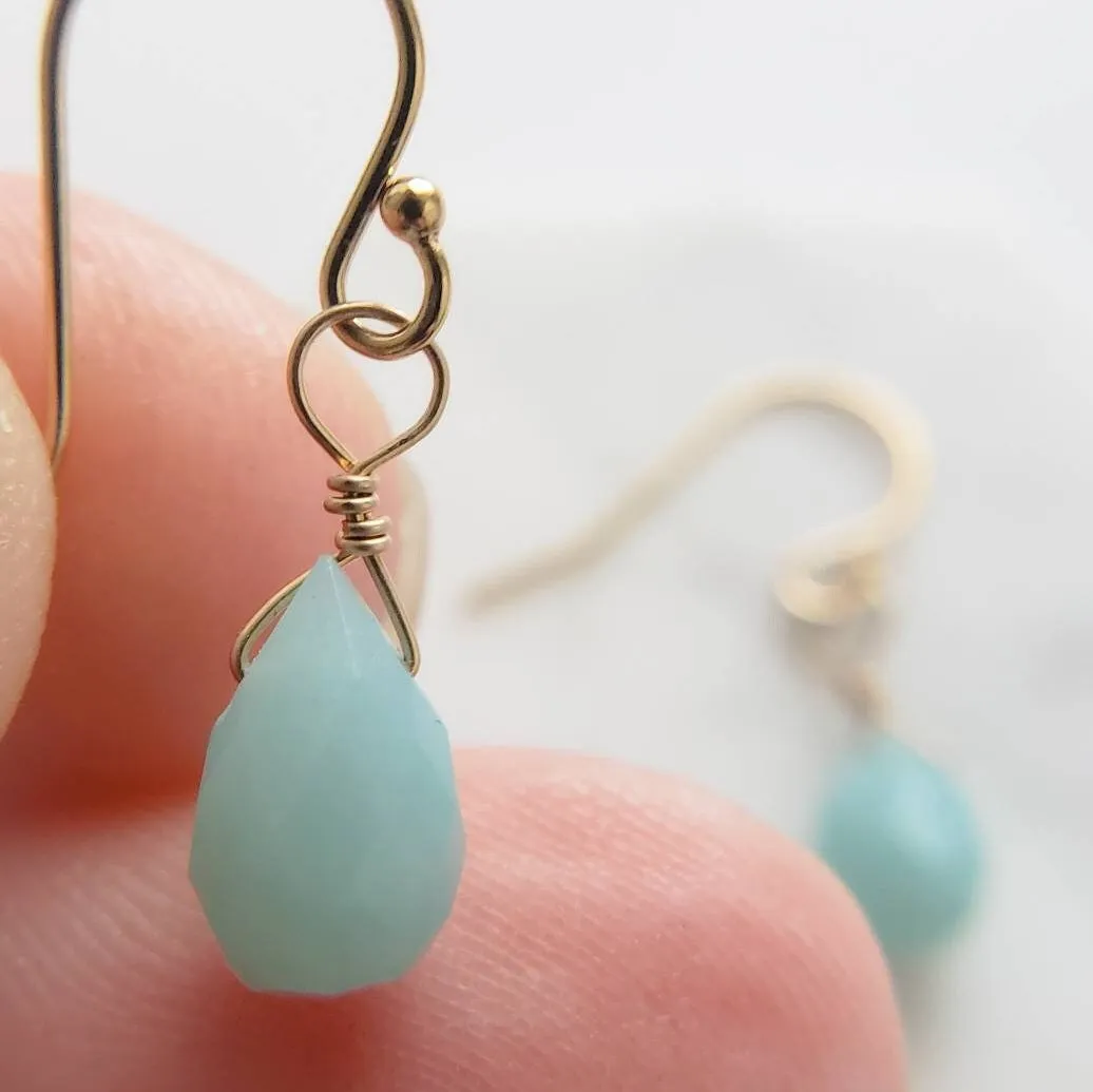 Tiny Amazonite Earrings